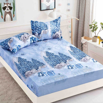 Husa de Pat din Bumbac Finet Craciun – Set 3 Piese pentru Confort si Eleganta | COD 1648-J