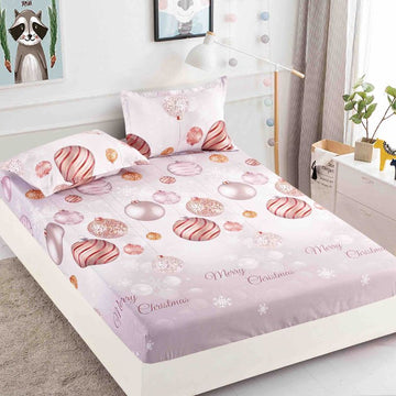 Husa de Pat din Bumbac Finet Craciun – Set 3 Piese pentru Confort si Eleganta | COD 1649-J