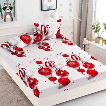 Husa de Pat din Bumbac Finet Craciun – Set 3 Piese pentru Confort si Eleganta | COD 1653-J