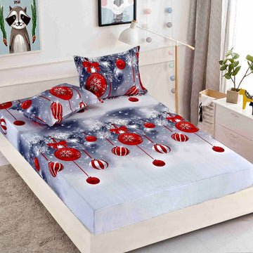 Husa de Pat din Bumbac Finet Craciun – Set 3 Piese pentru Confort si Eleganta | COD 1660-J