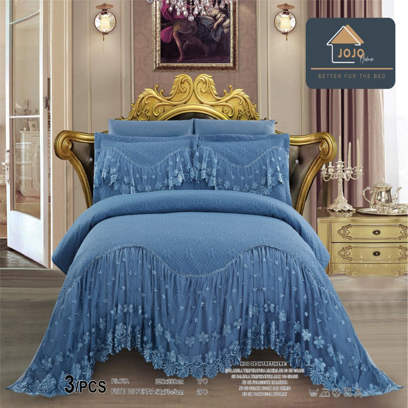 Cuvertura de pat finet – Set complet 3 piese pentru un dormitor elegant si confortabil | COD 1002-J