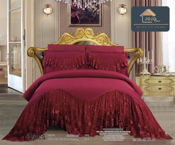 Cuvertura de pat finet – Set complet 3 piese pentru un dormitor elegant si confortabil | COD 1004-J