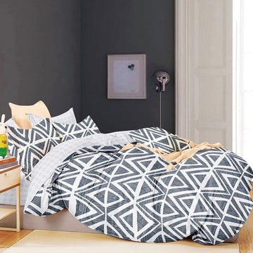 Set lenjerie de pat bumbac satinat 4 piese – Design rafinat și textura delicata, Cod 0916-S
