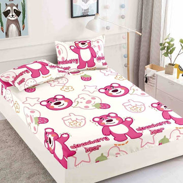 Husa de Pat din Bumbac Finet – Set 3 Piese pentru Confort si Eleganta | COD 1577-J
