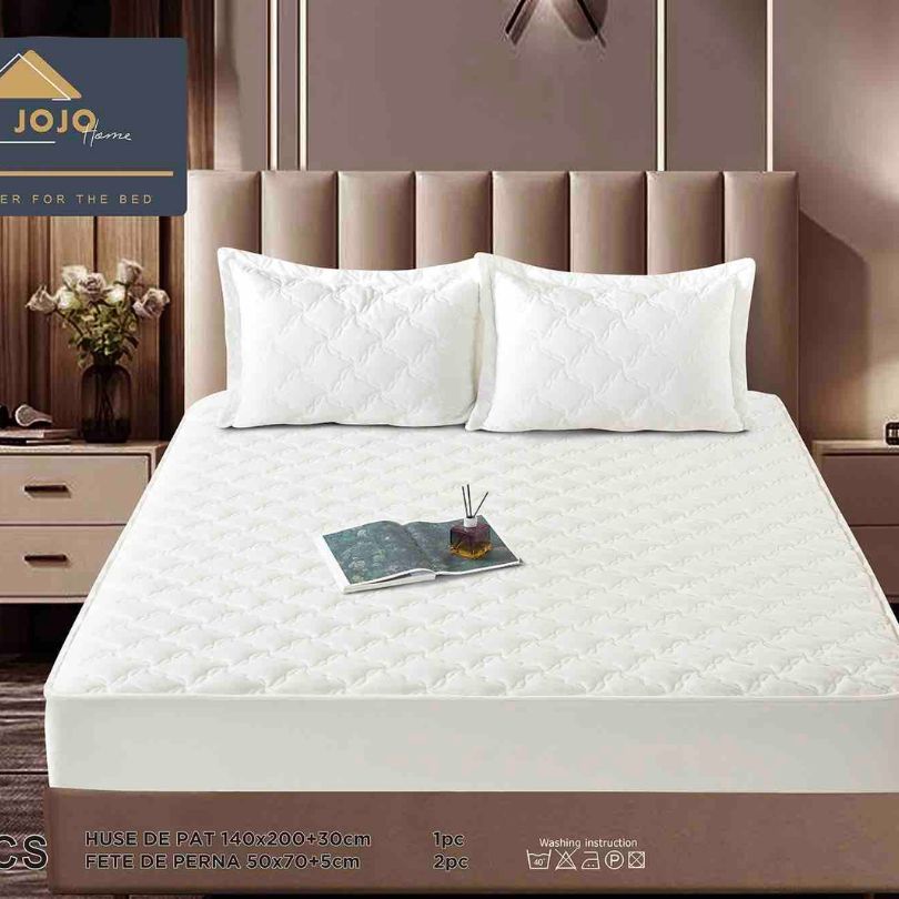Husa de pat topper catifea – Set complet 3 piese, confort si eleganta pentru patul tau 140X200cm | COD 1548J