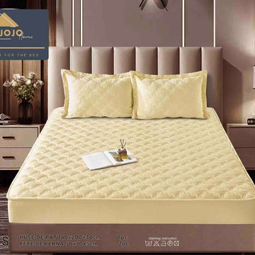 Husa de pat topper catifea – Set complet 3 piese, confort si eleganta pentru patul tau 140X200cm | COD 1553-J