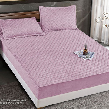 Husa de pat topper catifea – Set complet 3 piese, confort si eleganta pentru patul tau 160X200cm | COD 1572-S