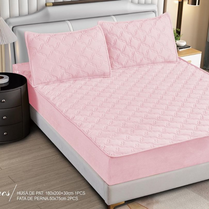 Husa de pat topper catifea – Set complet 3 piese, confort si eleganta pentru patul tau 180X200cm | COD 1562-S