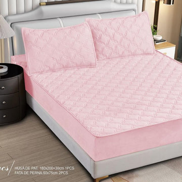 Husa de pat topper catifea – Set complet 3 piese, confort si eleganta pentru patul tau 180X200cm | COD 1562-S