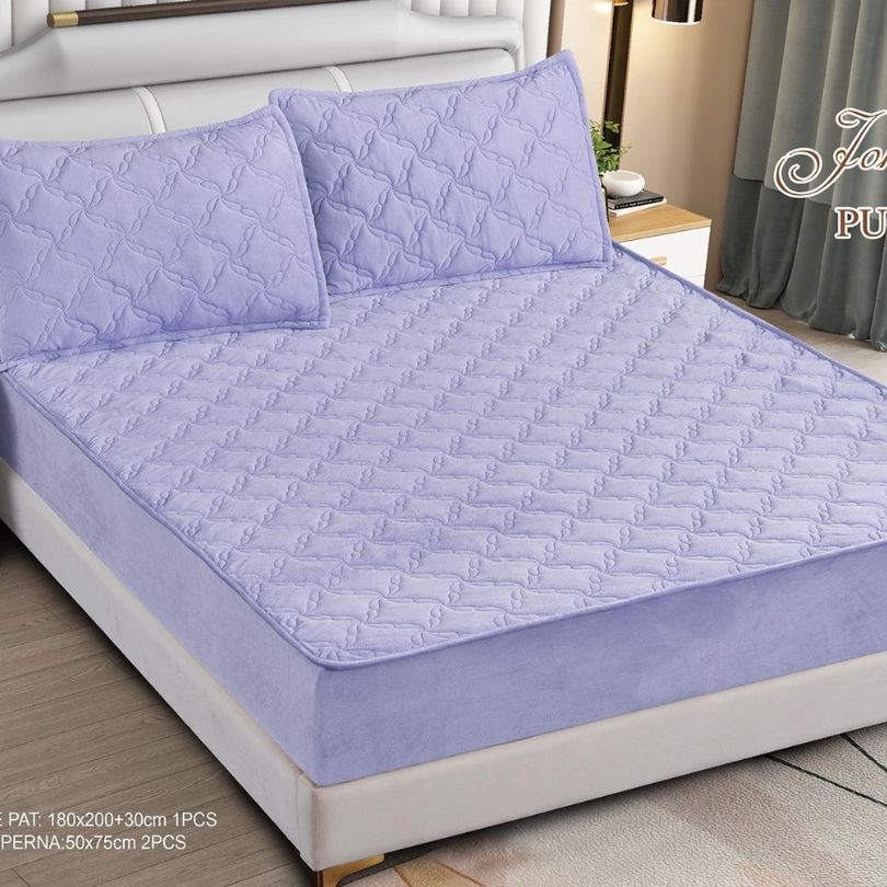 Husa de pat topper catifea – Set complet 3 piese, confort si eleganta pentru patul tau 180X200cm | COD 1570-S