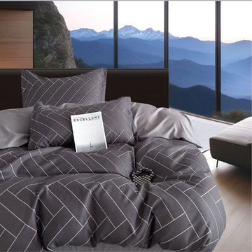 Lenjerie de Pat Bumbac Finet 1 Persoana – 4 Piese. Confort Premium si Design Modern | COD 0691-S