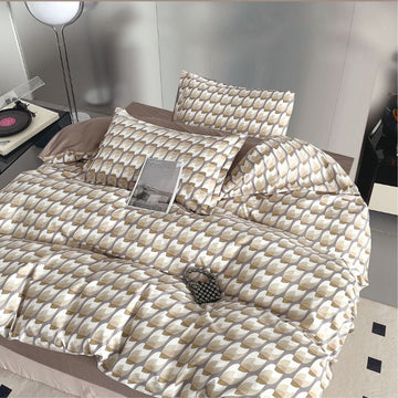 Lenjerie de Pat Bumbac Finet 1 Persoana – 4 Piese. Confort Premium si Design Modern | COD  0695-S