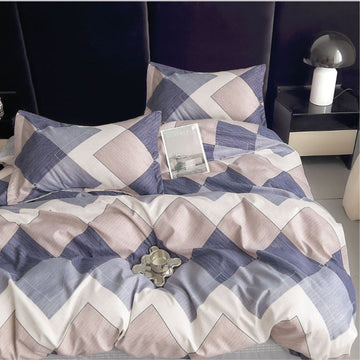 Lenjerie de Pat Bumbac Finet 1 Persoana – 4 Piese. Confort Premium si Design Modern | COD 0702-S