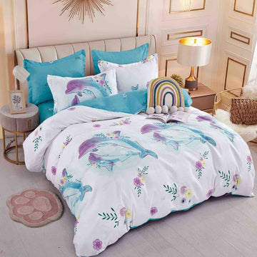 Lenjerie de Pat Bumbac Finet 4 Piese – Confort Premium si Design Modern | COD 0204-J