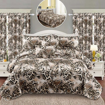 Lenjerie de Pat Finet  – 6 Piese + 2 Draperii Asortate | Set Complet Elegant si Practic | COD: 1499-S