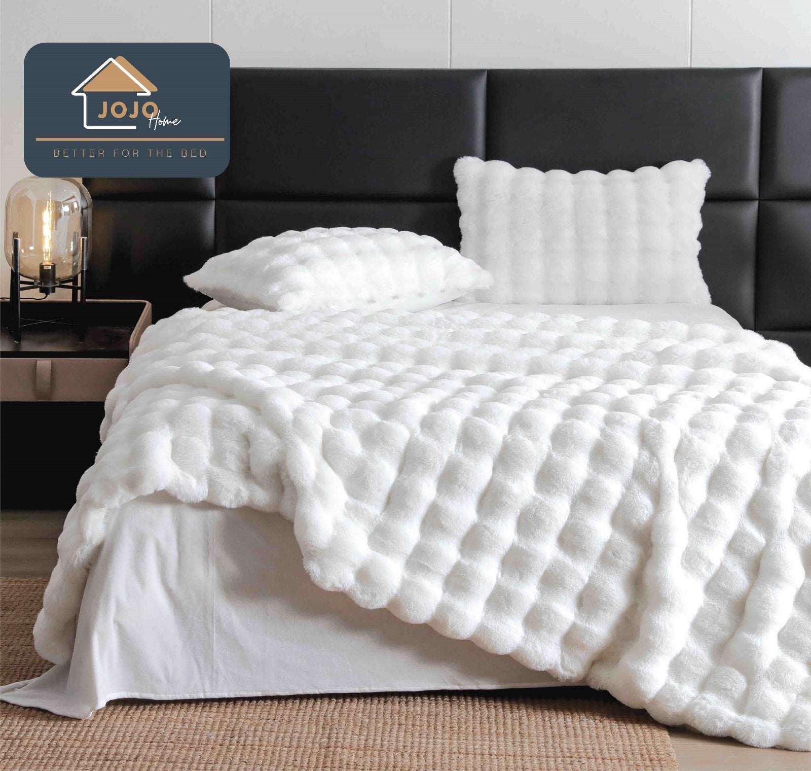 Lenjerie de Pat cu Blanita de Iepure Artificiala - Set 6 Piese | Confort si Eleganta | COD 0862-J