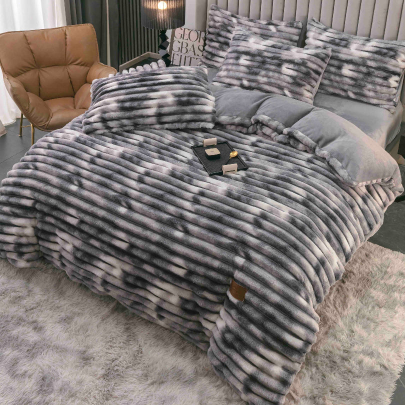 Lenjerie de pat Cocolino - 4 piese | Moale, calduroasa si perfecta pentru sezonul rece | COD 0795-J