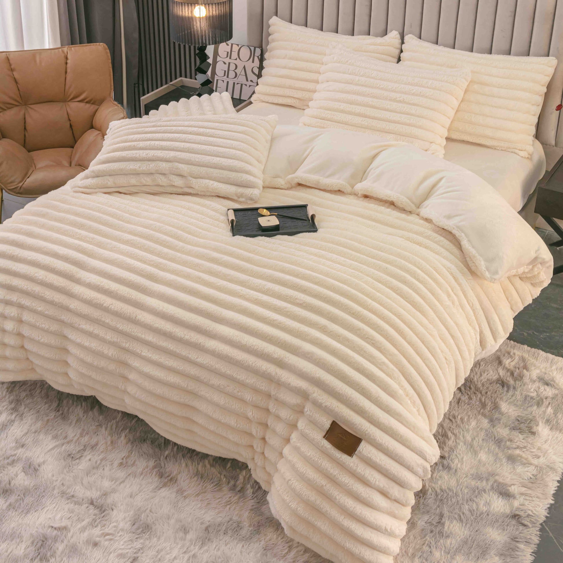 Lenjerie de pat Cocolino - 4 piese | Moale, calduroasa si perfecta pentru sezonul rece | COD 0796-J