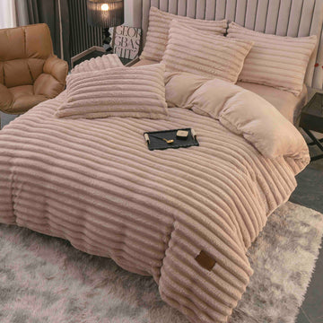 Lenjerie de pat Cocolino - 4 piese | Moale, calduroasa si perfecta pentru sezonul rece | COD 0799-J