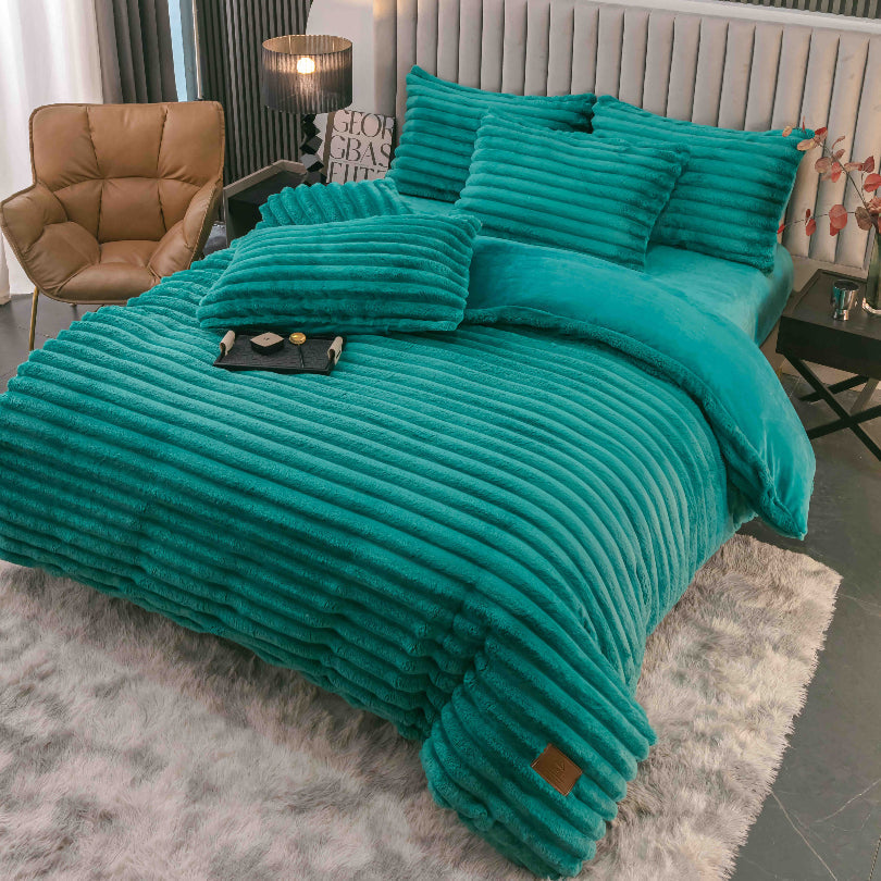 Lenjerie de pat Cocolino - 4 piese | Moale, calduroasa si perfecta pentru sezonul rece | COD 0800-J