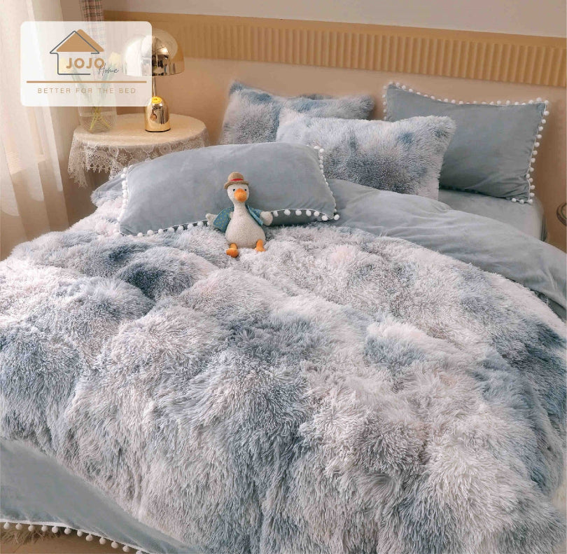 Lenjerie de pat Cocolino Fluffy - 6 piese | Confort si caldura pentru nopti relaxante  | COD 0943-J