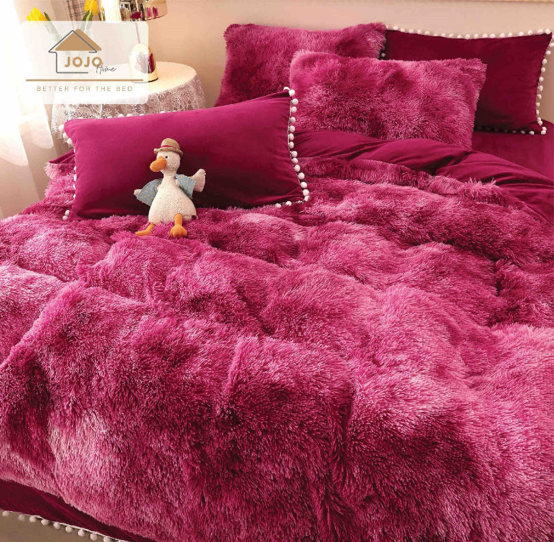 Lenjerie de pat Cocolino Fluffy - 6 piese | Confort si caldura pentru nopti relaxante  | COD 0945-J