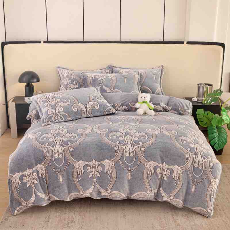 Lenjerie de pat Cocolino cu elastic - 4 piese | Confort și caldura pentru un somn odihnitor | COD 0747-J