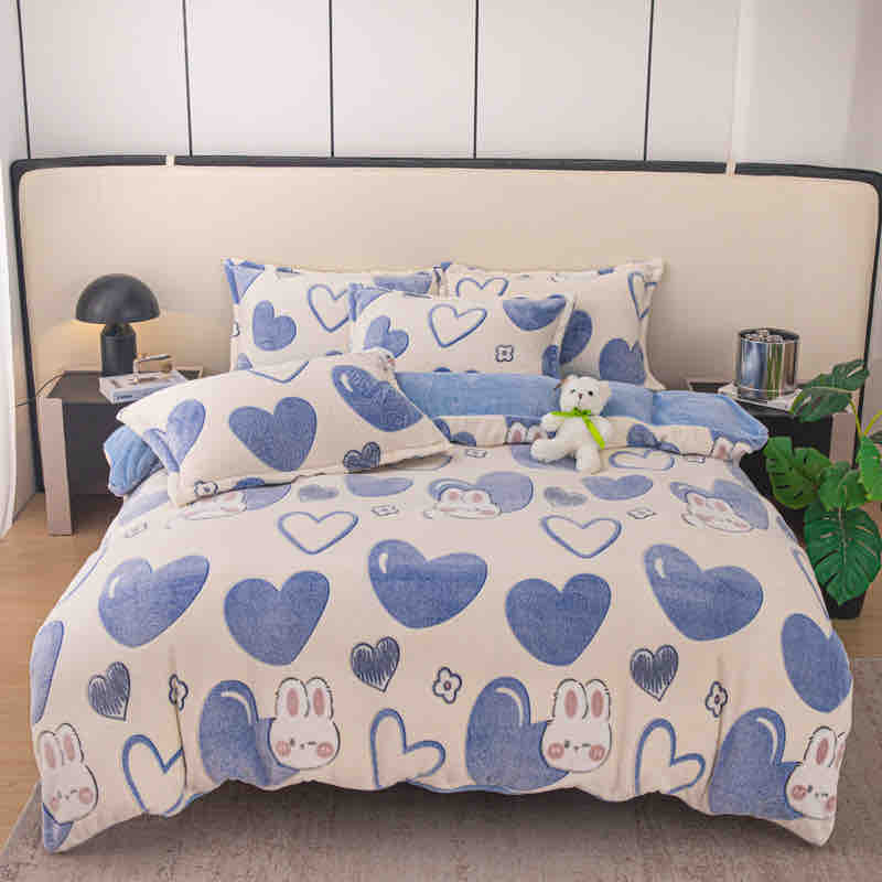 Lenjerie de pat Cocolino cu elastic - 4 piese | Confort și caldura pentru un somn odihnitor | COD 0748-J