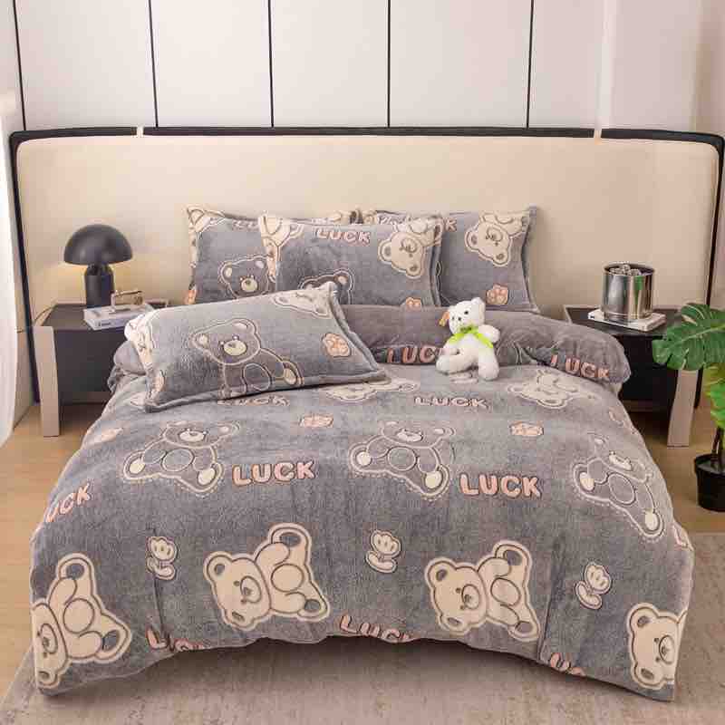 Lenjerie de pat Cocolino cu elastic - 4 piese | Confort și caldura pentru un somn odihnitor | COD 0754-J