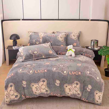 Lenjerie de pat Cocolino cu elastic - 4 piese | Confort și caldura pentru un somn odihnitor | COD 0754-J