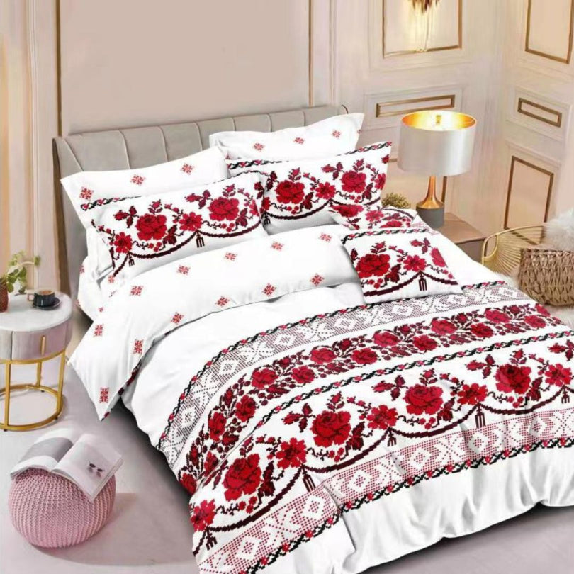 Lenjerie de pat bumbac finet cu elastic – 6 piese: Confort si stil pentru un somn odihnitor  | COD 0488-S