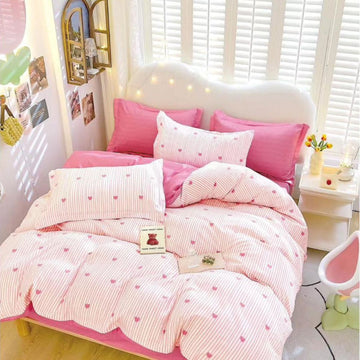 Lenjerie de pat bumbac finet cu elastic – 6 piese: Confort si stil pentru un somn odihnitor  | COD 0524-S
