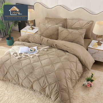 Lenjerii de Pat Catifea cu Elastic 4 Piese - Calitate Premium | COD 0927-J