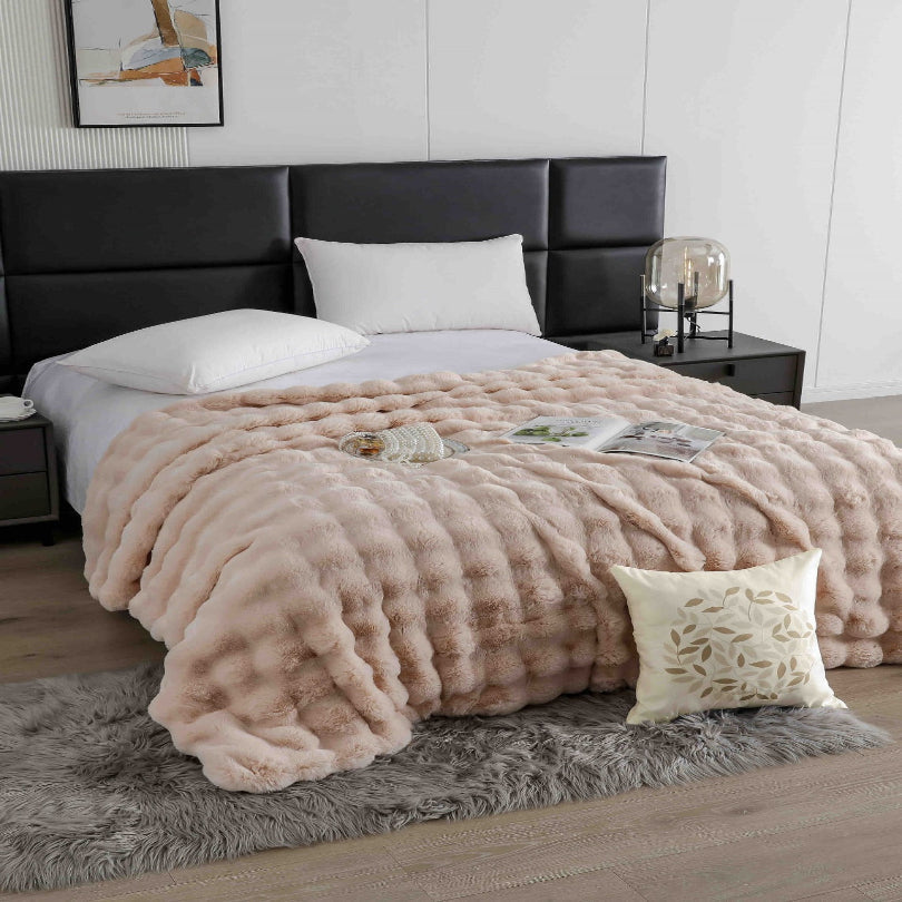 Patura artificiala tip blana de iepure cu fermoar – Confort si eleganta pentru casa ta | COD 0934-J