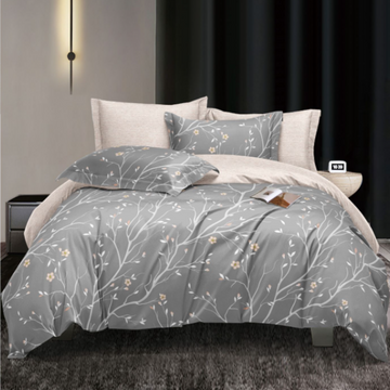 Set lenjerie de pat bumbac satinat 4 piese – Design rafinat și textură delicată, Cod 0048-S