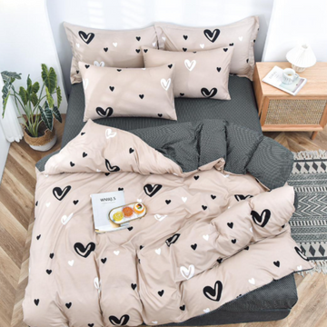 Set lenjerie de pat bumbac satinat 4 piese – Design rafinat și textura delicata, Cod 0065-S